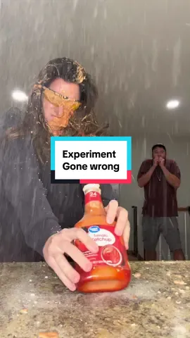Whoever told me to put baking soda in with ketchup…. @Joel Maun has been scraping the ceiling #ketchup #bakingsoda #comedy #foryoupage #fyp 