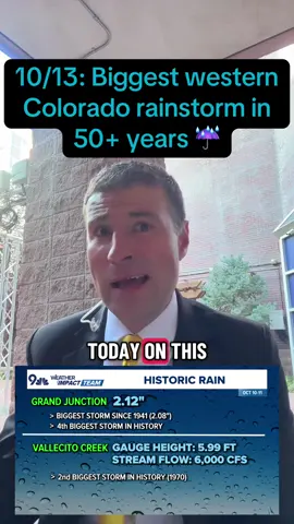 10/13: Biggest western Colorado rainstorm in 50+ years ☔️ #coloradoweather #colorado #weather #meteorologist #rain 