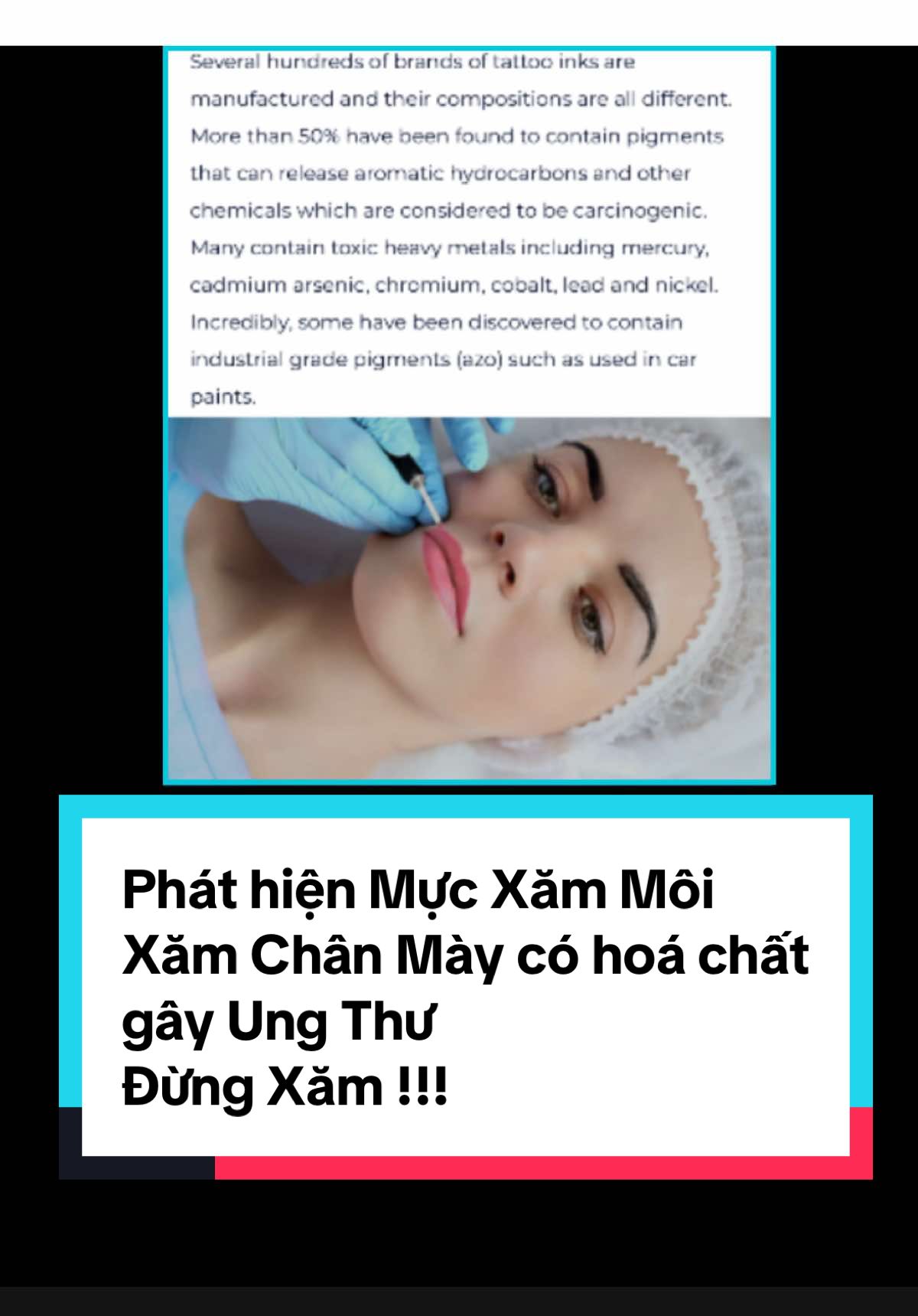 Mực Xăm Môi Xăm Chân Mày gây Ung Thư!!!