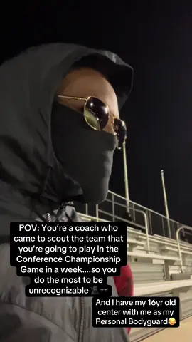 I missed the whole game trying to be a spy😂😂 couldn’t see a dam thing with those shades on😭😭  #fyp #football #chicago #highschoolfootball #coaching  Best center in Chicago btw 