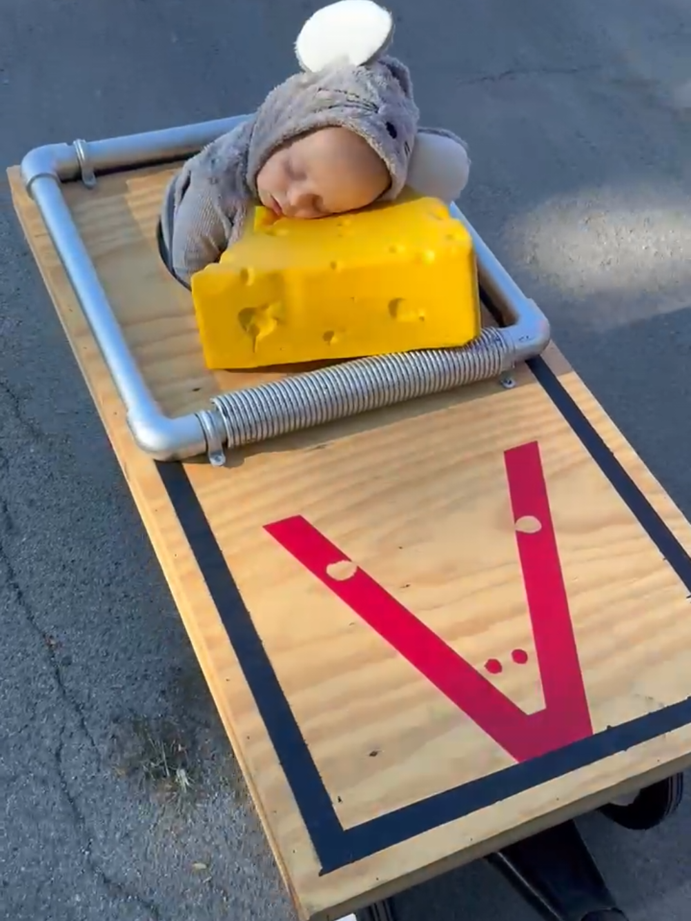 Successful first Halloween! #firsthalloween #babycostume #mousetrap 