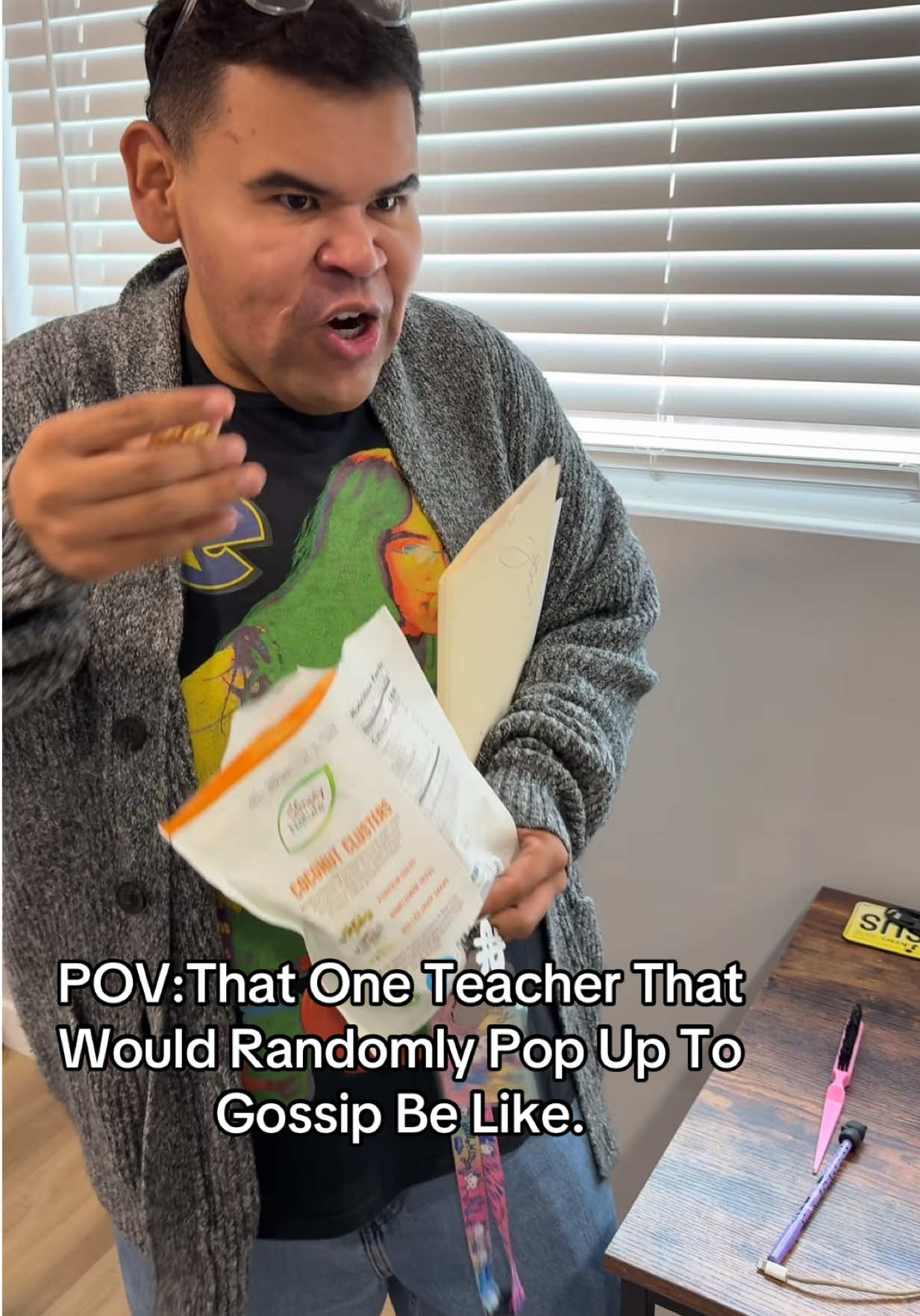 That One Teacher That Would Randomly Pop Up To Gossip Be Like!! Ya’ll Who Remembers How Good The Tea Was They Had To Stop The Whole Lesson 😂😭 #fyp #teacher #school #gossip .