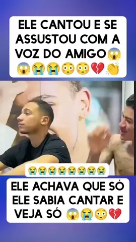 Ele cantou e se assustou com um a voz do amigo 😱😱😭😭😳😳💔👏🏽 Ele achava que só ele sabia cantar e veja só 😱😭😳💔 #louvor #jovemcristão #gospel #tiktokgospel 