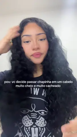 o liso 14c #cacheada #chapinha #liso #foryou #viral 