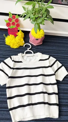 Áo thun dệ kim ngắn tay cổ tròn #aothun #aodetkim #fashion #aococtay #fashion 