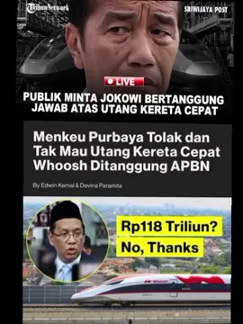 Negara rugi akibat kereta cepat jakarta-bandung, apa jokowi bisa jadi tersangka korupsi? 226,9 M/bulan selama 30 thun#fipシviral 