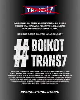 kami merasa sakit hati sebagai seorang santri mendengar kata-kata itu😭#boikottrans7 #boikot 