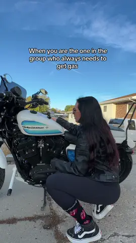 Sporty problems 🤪 My gas light was indeed on during the making of this video 😂 #fyp #fypシ #bikersoftiktok #harleydavison #bikergirl 