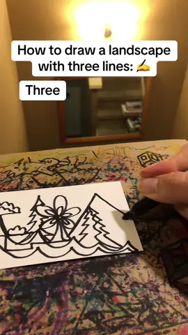 How to draw a landscape with three lines ✍️