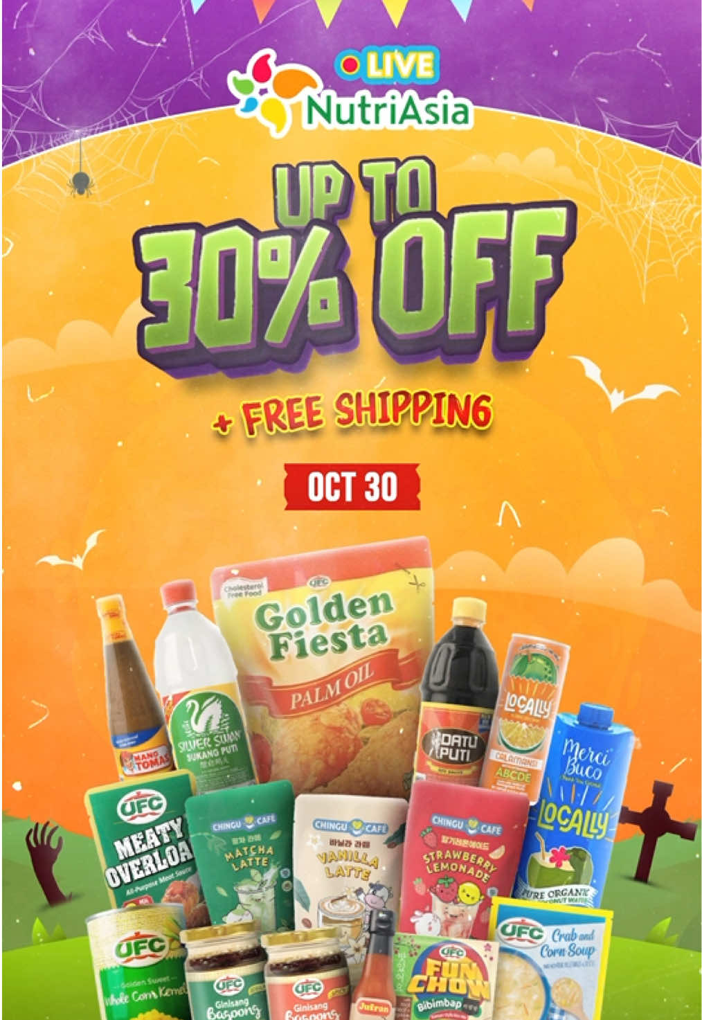 End October with a spooktacular bang! 💀 Join Ka-NutriAsia’s Payday Sale LIVE this October 29–31, 10AM–11PM! 🕯️ Enjoy exclusive discounts, mystery vouchers, and flash deals for your month-end haul! 🛒✨ 👉 Tap to join the LIVE & shop… if you dare! 👻 #NutriAsia #PaydaySale #TikTokLive #SulitDeals #GroceryFinds