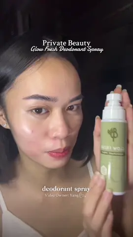Super easy to apply! Just a quick spritz with this deo spray and you’re fresh all day! 💚🍃 @Private Beauty #privatebeauty #deodorantspray #deospray #underarmwhitening #freshunderarms 