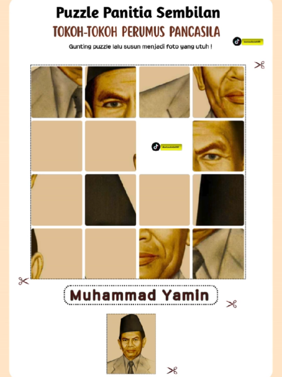 Puzzle Tokoh Panitia Sembilan 4x4 Pendidikan Pancasila : Perumus Pancasila #pendidikanpancasila #gurusd #lkpd 