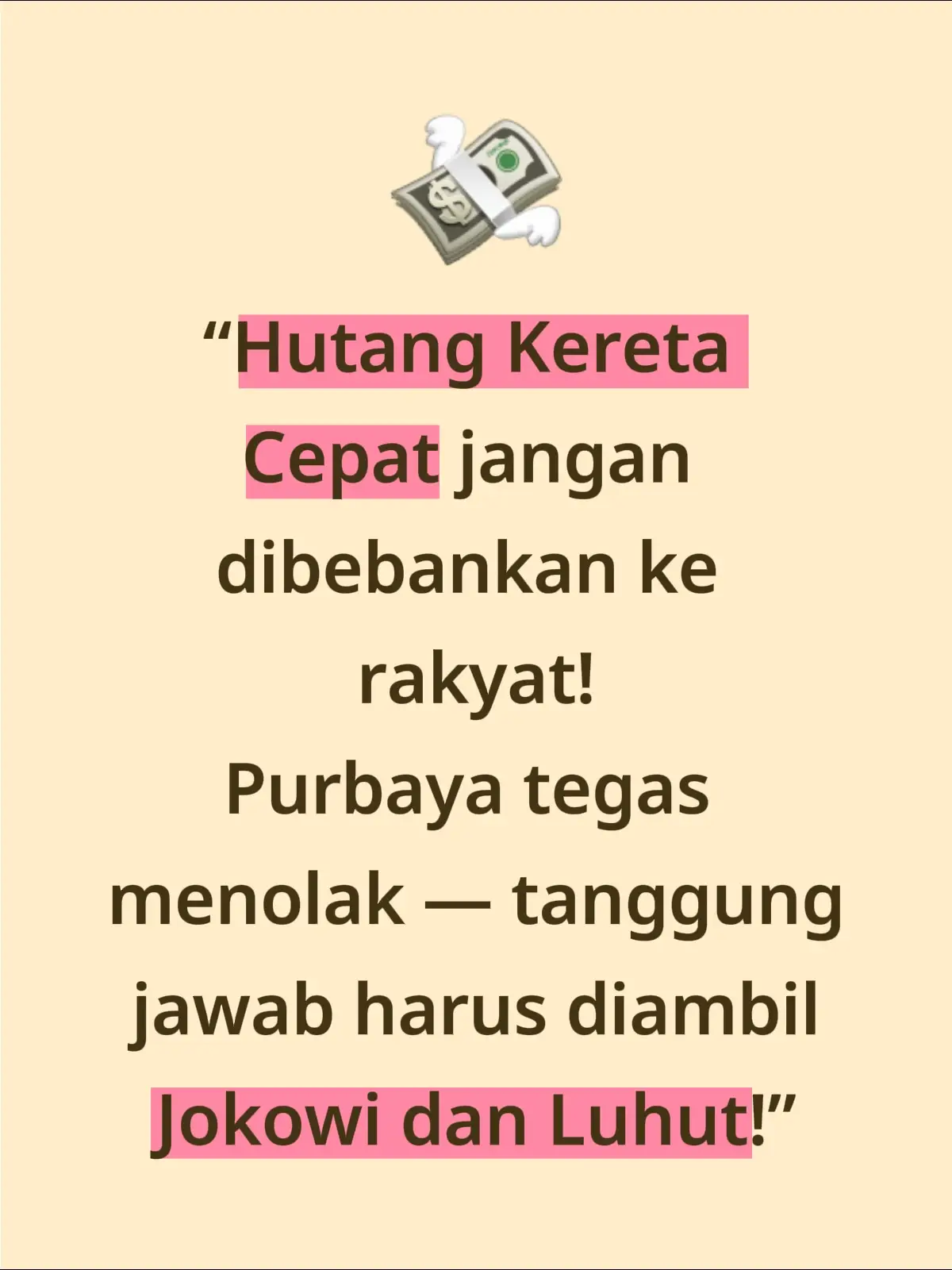 Pernyataan keras muncul dari Purbaya soal utang Kereta Cepat. Ia menolak keras beban itu masuk ke APBN karena proyek tersebut bukan hasil keputusan rakyat, tapi kebijakan elite pemerintahan sebelumnya. #Purbaya #KeretaCepat #UtangAPBN #Luhut