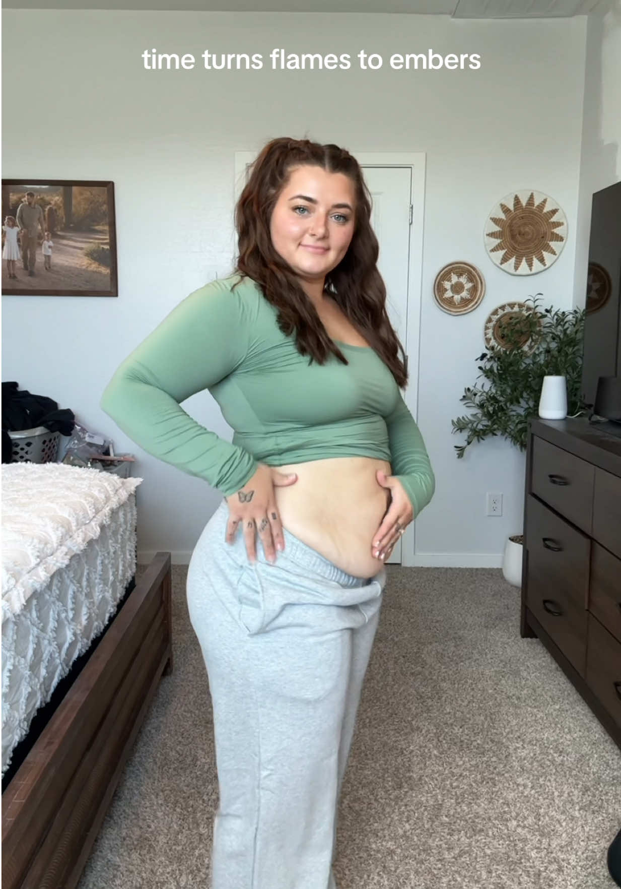 Last September I was on a GLP1 and had no idea what was to come. 40lbs heavier this September & another little one to love soon 😭🤎 #selflove #bodypositivity #33weeks #youngmom #pregnant 