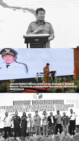 Wakil Bupati Manggarai Barat, dr. Yulianus Weng, menegaskan 3 peran penting keberadaan Badan Pengawas Pemilihan Umum (Bawaslu), baik di tingkat pusat maupun di tingkat daerah. 3 peran penting itu harus dijalankan dengan baik untuk menjaga pilar demokrasi. Bawaslu Manggarai Barat menggelar Rapat Koordinasi Penguatan Kelembagaan, dengan menghadirkan sejumlah nara sumber, baik politisi, akademisi, pegiat pemilu maupun pemerhati pemilu. Kegiatan Rakor itu diselenggarakan di Ballroom Hotel Zasgo, Labuan Bajo, Senin (13/10/2025). “Seperti kita ketahui bersama, ada beberapa peran penting Bawaslu dalam proses demokrasi, baik di daerah maupun di pusat. Yang pertama, tentu menjaga netralitas dalam proses demokrasi. Yang kedua, menciptakan iklim demokrasi yang jujur, adil, dan berintegritas. Yang ketiga, Bawaslu merupakan ujung tombak dalam menciptakan pemilu yang berkualitas,” ujarnya.