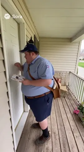 mailman falls into the floor #sora #funnyvideo #aivideo #aivideo #aimemes 