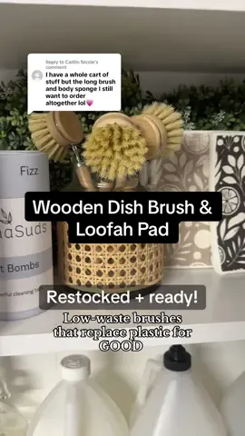 Replying to @Caitlin Nicole Back in stock 🪵 sustainable swaps that are better for you + your home 🌿 #lowwastehome #sustainableliving #thegoodvillage #ecocleaning #plasticfree