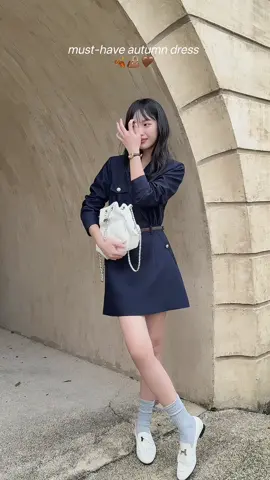 Must-have Autumn Dress  Serin Dress – chiếc váy kaki xanh navy thanh lịch, đậm vibe Hàn Quốc. Một item “must-have” cho nàng yêu sự nhẹ nhàng, tinh tế và cuốn hút trong mùa Thu này 🍂 #arastore #FallWinter25 #MellowCollection  