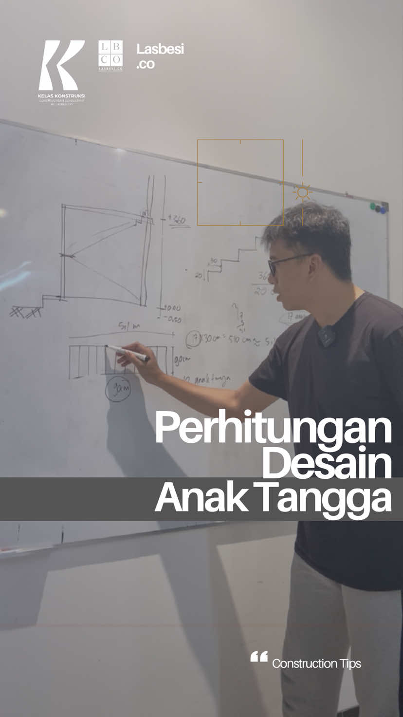 Tangga yang nyaman bukan kebetulan — semuanya hasil perhitungan desain yang tepat 💡 Ukuran tinggi, lebar, dan jumlah anak tangga harus seimbang supaya langkah terasa pas dan aman. #KelasKonstruksi #ManajemenProyek #TeknikSipil