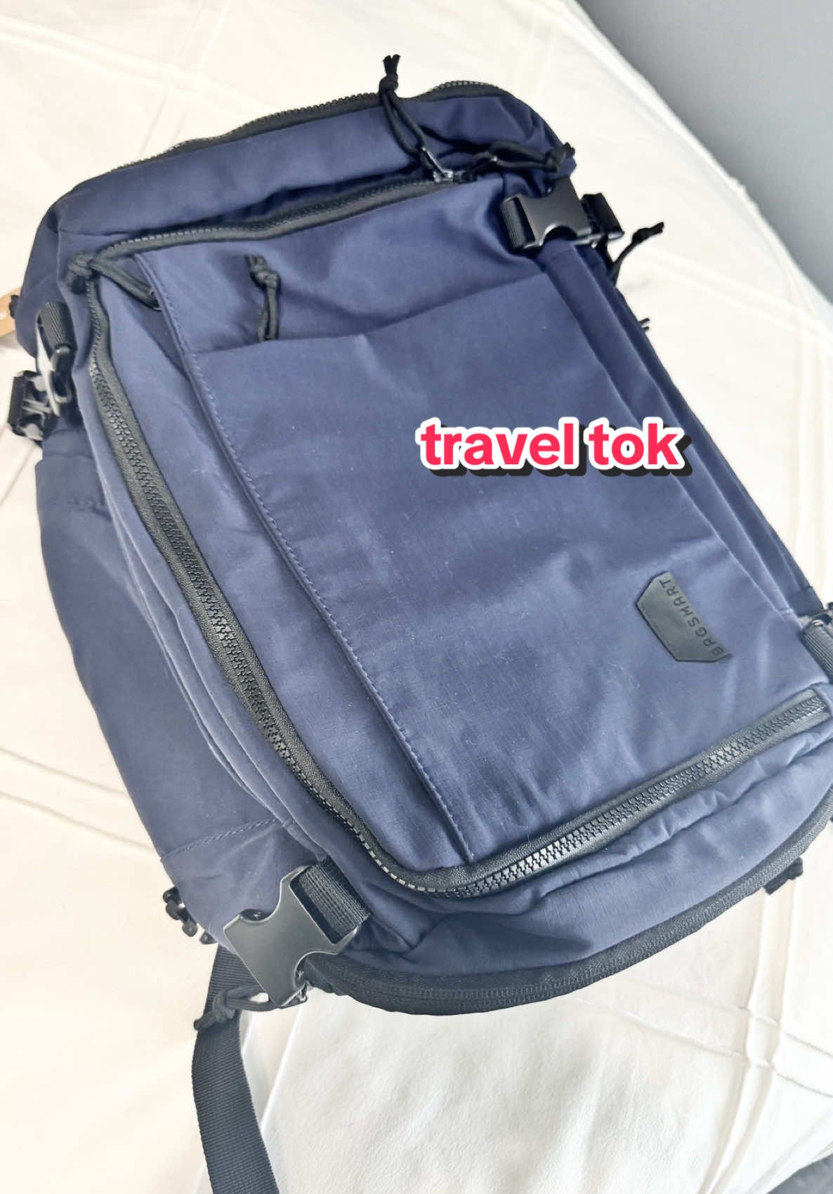 this bag holds SO MUCH STUFF! if you love having lots of different compartments to keep your stuff organized, this is the bag for you! #traveltok #carryon #organization #creatorsearchinsights #giftidea  