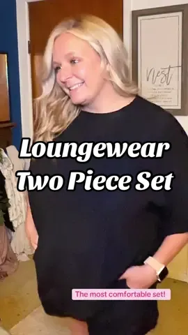I absolutely love this set! It’s SO comfortable! Wearing an XL but should’ve sized down! #womensclothing #loungewear #pajamaset #casualwear #mommusthaves 