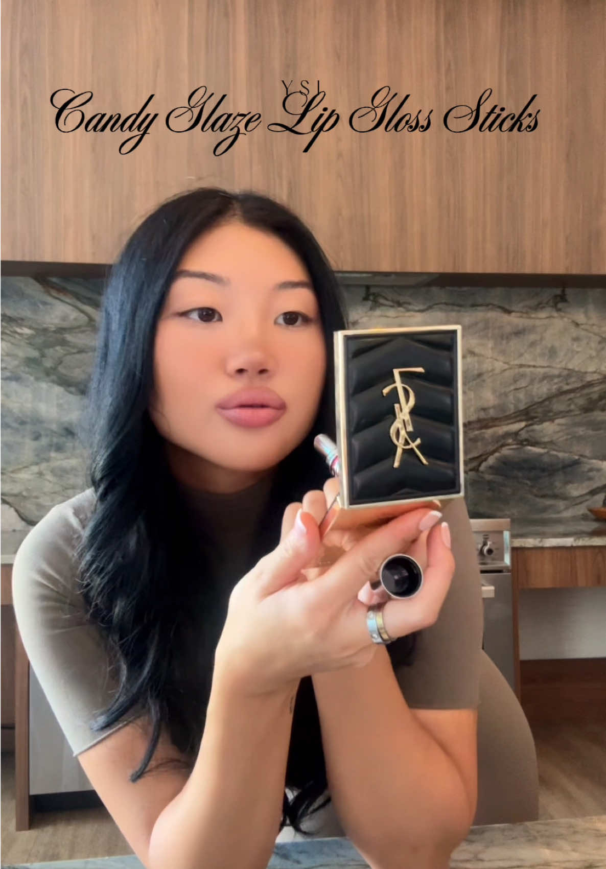 FALL IN LOVE WITH MY LIPS THAT SHINE 🖤 @YSL Beauty #makeup #yslbeauty #yslbeautyfalllips #fyp 