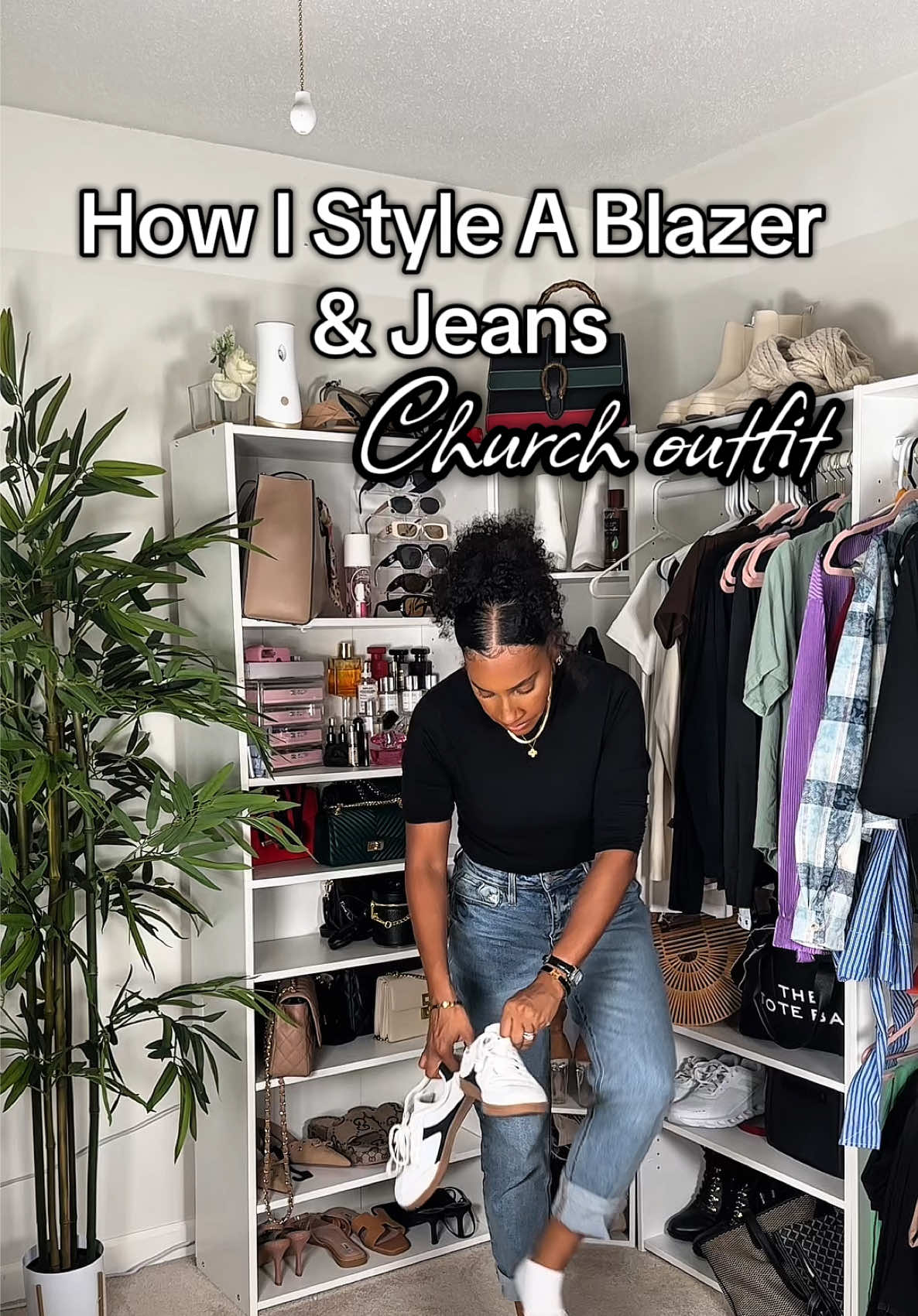 When in doubt, throw on a blazer 🤍✨ Effortless, classy, and still comfy enough for errands or brunch. This combo never misses 👏 #OOTD #BlazerOutfit #churchoutfits #churchgirl #EverydayOutfit          