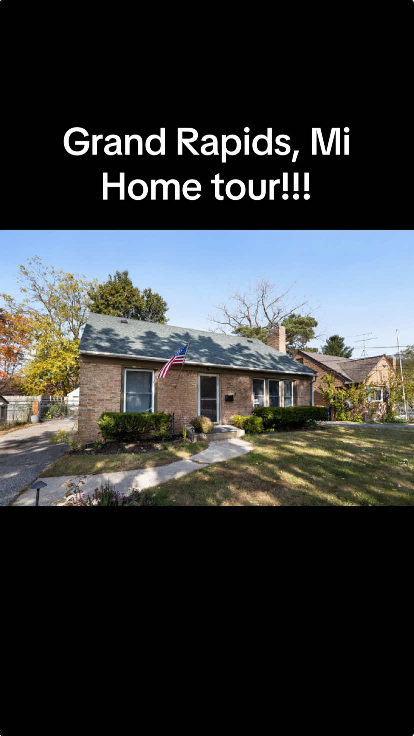 Charming 3-Bedroom Bungalow Just Outside East Grand Rapids. Beautifully updated home on a quiet cul-de-sac featuring a brand-new roof, new windows, fresh paint, and modern light fixtures. The bright kitchen offers stainless steel appliances, farmhouse sink, and slow-close cabinetry, flowing into a spacious dining area and cozy living room with brick fireplace. Enjoy the private fenced backyard with a new deck, outdoor lighting, and renovated 3-season porch. A 2-stall garage with new overhead door and opener adds convenience. Unfinished basement provides excellent potential. Listed by: Emmett TerBeek, Five Star Realty #tour #realestate #puremichigan #hometour #realestateforsale #Home #michigan #housetour #westmichigan #grandrapidsmi #grandrapidsmichigan #realtor #houseoftiktok #house 