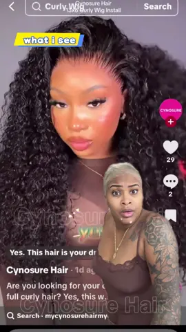 What i see vs what i get😍 get same natural hairline and full hair🔥🔥🔥13x6 lace front curly wig✅🔗👉🏾 #cynosure #wiginstall #whatiseeiswhatiget #cynosurecurlywig #fullhair #13x6lacefrontwig #wig #curlyhairstyles 