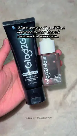 Kulit bersih, pori pun makin halus! 💧 Glad2Glow Exfoliate Set ni memang padu untuk deep cleanse 🔥 #glad2glow #glad2glowmy #glad2glowskincare #glad2glowpromo #fyp 
