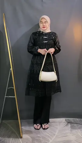 Buat kondangan emg paling simple#outerbrukat #ootdkondangan #tunikbrukat 