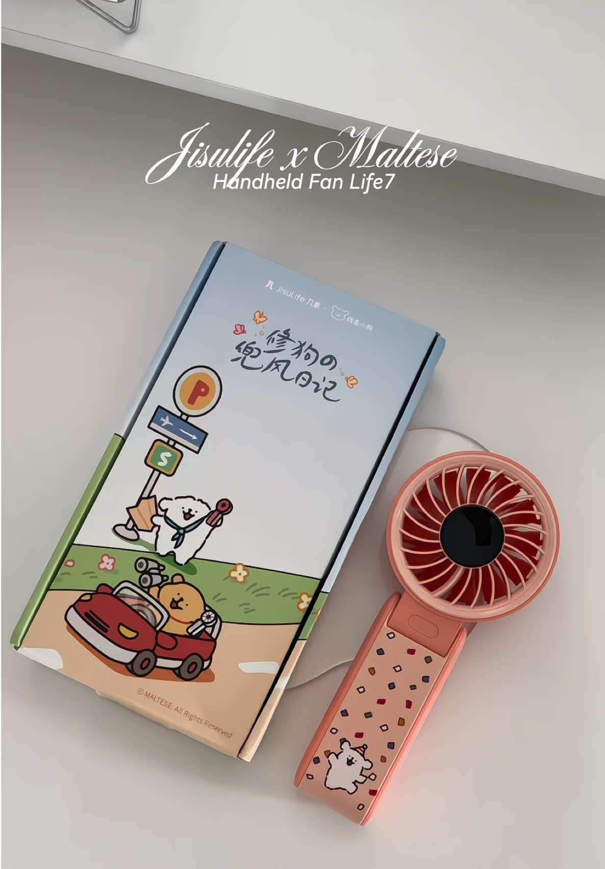 unbox with me this very cutesy pink Jisulife x Maltese life7 edition 💗💫 @Jisulife-PH #jisulifemaltese #jisulife #jisulifelife7 #portablefan #minifan 