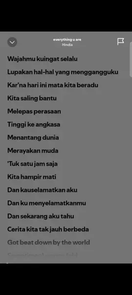 everything u are - Hindia  #trendingsong #laguviral #musik #liriklagu #spotify 