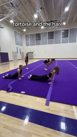 bless my cheer friends for putting up with me #tortoiseandthehare #funny #fyp #dance 