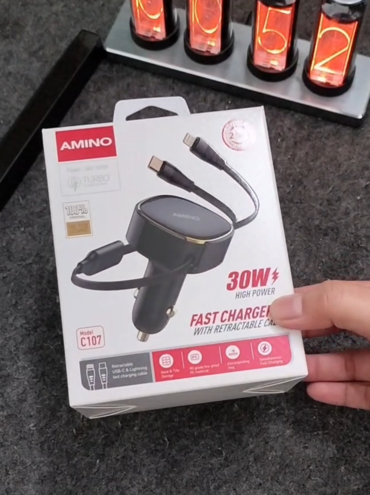 AMINO CAR CHARGER 30W  #AMINO #carcharger #charger #2port #30watt #fastcharging #fastcharger #typec #lightning #casanmobil #carchargerfastcharging #carchargeradapter #carchargerfastcharging