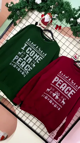 Christmas is sweeter with super cute couple shirts🎄🎁❄️#christmascouple #couplesweater #icomeinpeace #uglychristmasweaters #impeace 