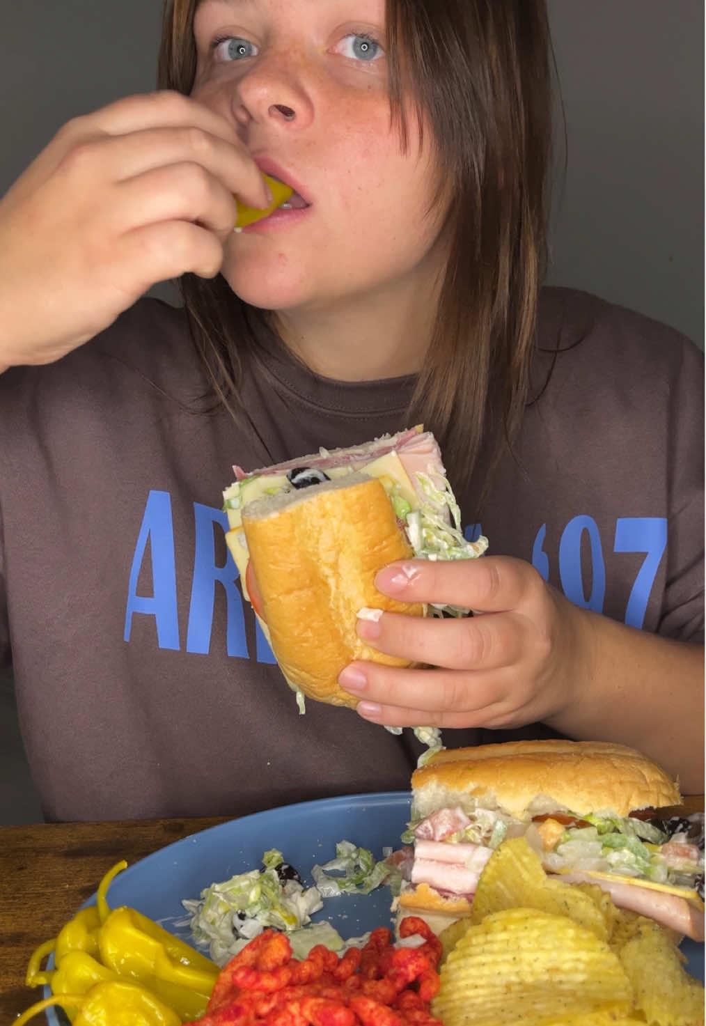 Eating a juicy sub #mukbang #fyp #asmr #messymukbang #sub 