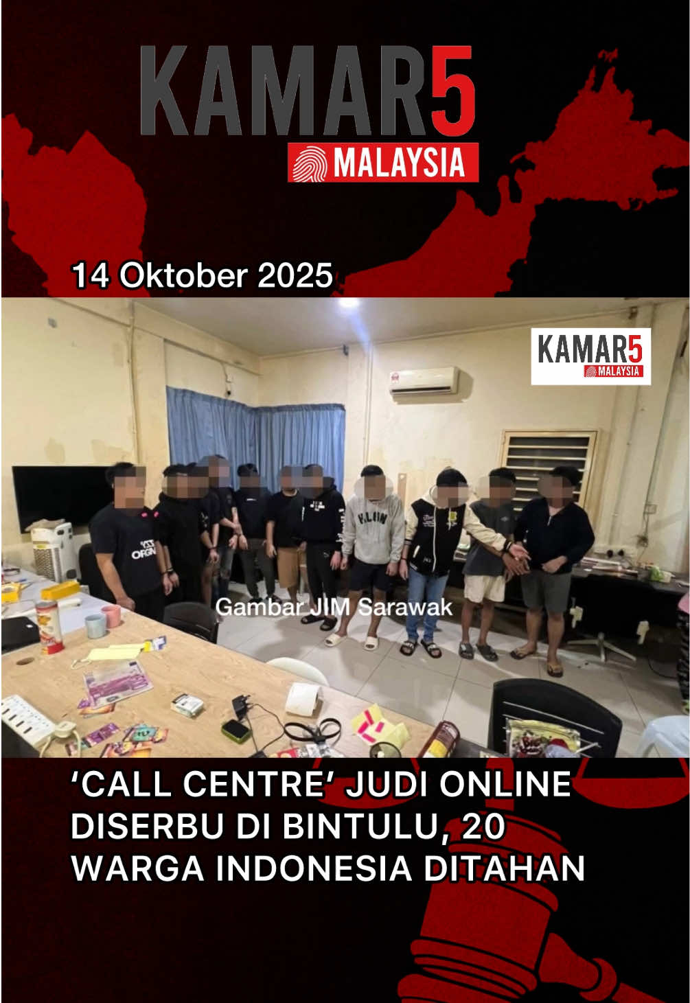 14 Oktober 2025: BINTULU - Berdasarkan hasil risikan dan pemantauan selama lebih kurang sebulan, satu operasi bersepadu telah dijalankan oleh Unit Penguatkuasaan Bahagian Bintulu dengan kerjasama Unit Penguatkuasaan Bahagian Sri Aman dan Sarikei, yang dikoordinasikan oleh Unit Pemantauan Keselamatan & Penguatkuasaan (UPKP) pada 13 Oktober. Operasi tersebut melibatkan seramai 24 pegawai penguatkuasa dan telah diarahkan ke sebuah premis kediaman yang disyaki dijadikan sebagai pusat 