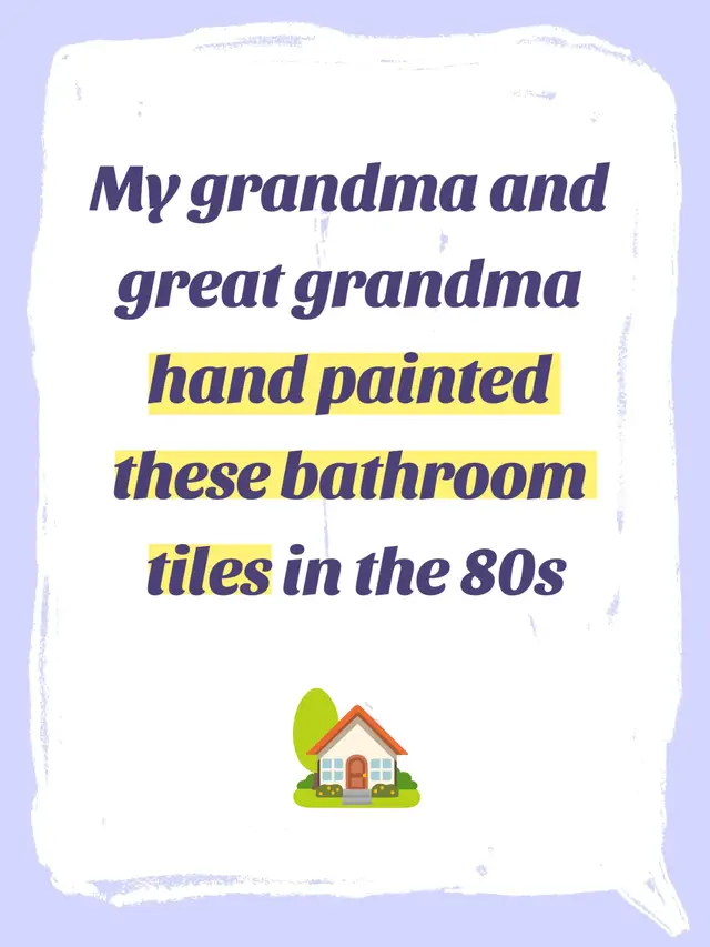 hand painted tiles in my Granny's cozy vintage home. #grannyhobbies #cozylifestyle #simplelife #aesthetichome #slowliving 