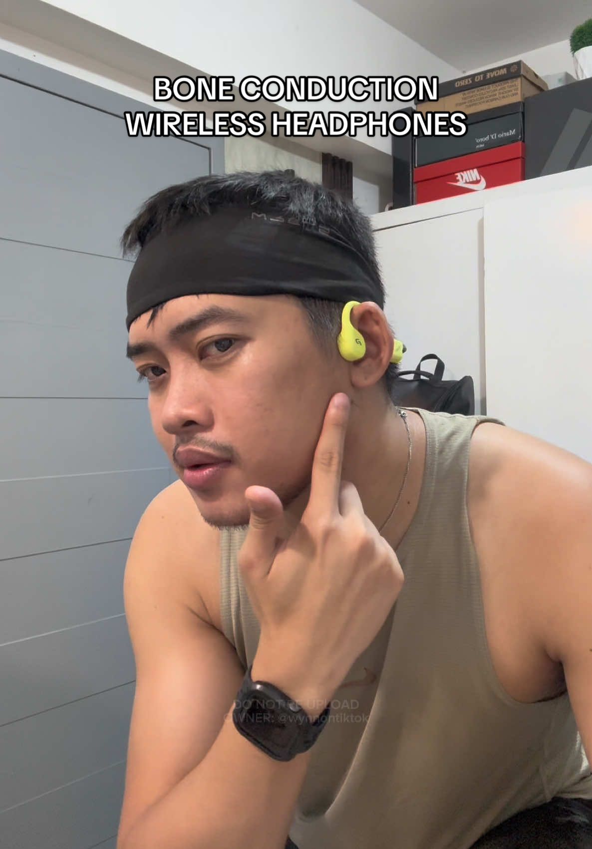 Bone conduction wireless headphones. #headphones #Running #runtok #GymTok #Fitness  