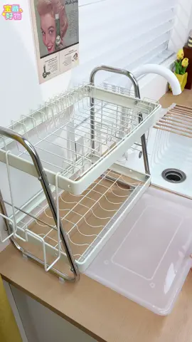 Rak piring dapur, desain pengeringan, air akan menetes ke nampan air😉 #Dapur #rakpiring #rak #relievestress #Piring