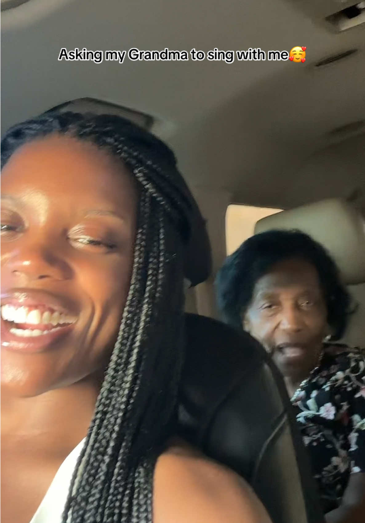 Waiting on my Mother to come out the store, so I figured I’d ask my Grandma to sing a little!!! How’d we do? #grandmasoftiktok #grandmother #grandmotherlove #fyp #granddaughter 