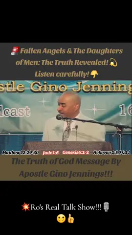 🚨 Falling Angels & The Daughters of Men!!! #ginojennings #inspiration #bibleverse #fallenangel #spiritualgrowth  Jude1:6 Genesis6:1-2 Hebrews1:5,7&14 Matthew22:29-30 💥Ro's Real Talk Show!!!🎙🙂👍