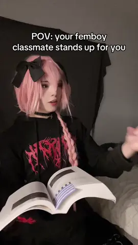 This was recorded in one take btw ❤️‍🩹 lmk if it’s terrible 🥲 #femboy #school #astolfo #cosplay #femboyfriday 