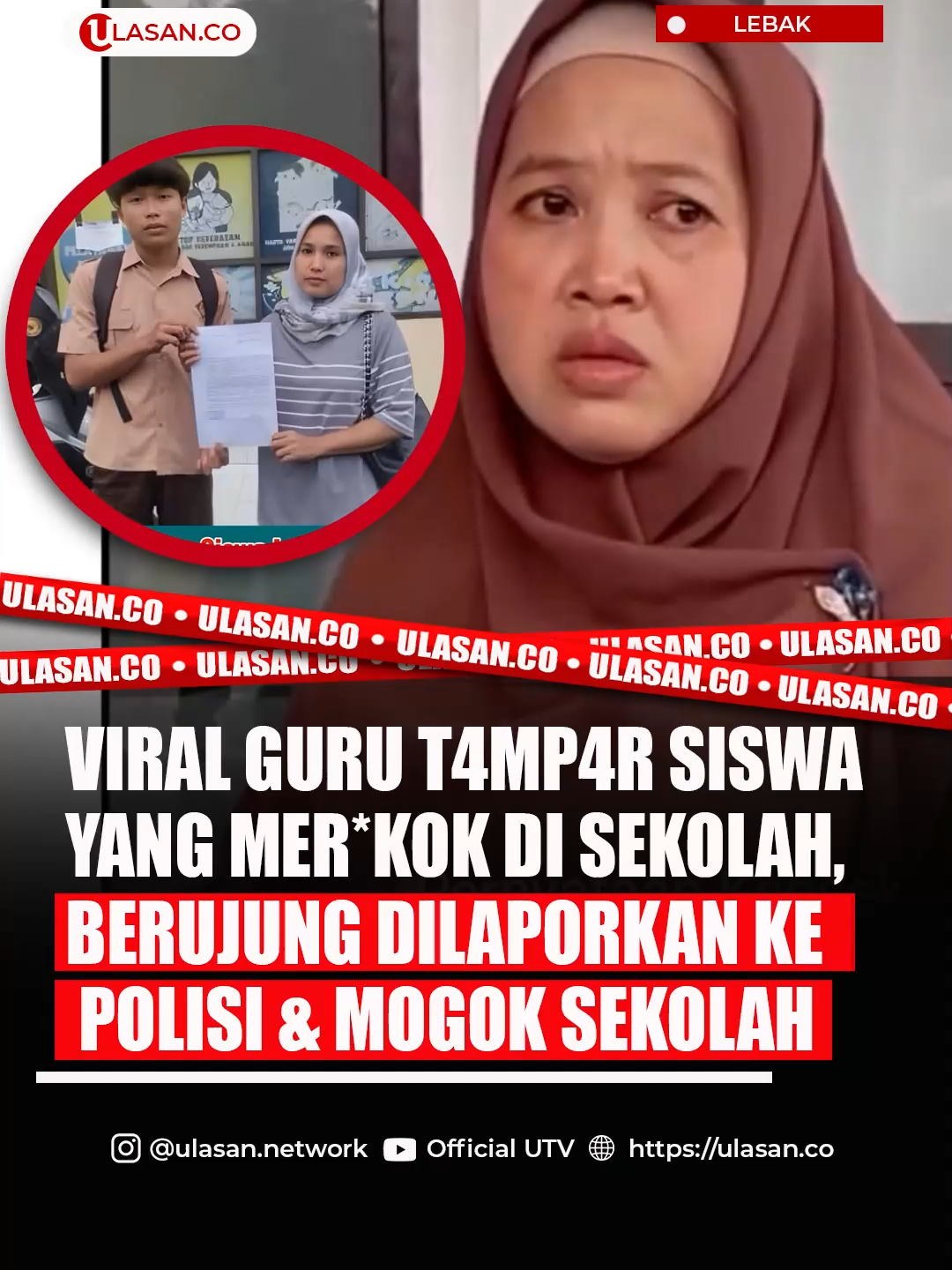 Orangtua murid SMAN 1 Cimarga, Kabupaten Lebak, melaporkan kepala sekolah ke polisi. Laporan itu dibuat karena sang kepala sekolah men4mp4r anaknya yang ketahuan mer*kok di lingkungan sekolah.  Kepala Unit Perlindungan Perempuan dan Anak (Kanit PPA) Satreskrim Polres Lebak, Ipda Limbong, membenarkan laporan tersebut. “Betul, ada laporan terkait keker4san fisik,” kata Limbong Dikutip dari Kompas.com, Senin (13/10/2025). Tri Indah Alesti, pelapor yang juga orangtua siswa, menyebut anaknya menjadi korban keker4s4n oleh Kepala Sekolah SMAN 1 Cimarga, Dini Fitria. Namun ia enggan menjelaskan lebih jauh. “Kasus ini sudah ditangani oleh pengacara, jadi saya tidak bisa memberikan berita apapun,” ujar Indah singkat.  Sementara itu, Kepala Sekolah SMAN 1 Cimarga, Dini Fitria, menjelaskan peristiwa tersebut bermula saat kegiatan Jumat Bersih. Ia mendapati seorang murid sedang mer*kok, namun siswa itu tidak mengakuinya.  “Saya kecewa bukan karena dia mer*kok, tapi karena tidak jujur. Saya spontan menegur dengan keras, bahkan sempat memvkul pelan karena menahan emosi. Tapi saya tegaskan, tidak ada pemvkulan ker4s,” kata Dini.  Setelah kejadian itu, sebanyak 630 siswa SMAN 1 Cimarga mogok sekolah sebagai bentuk protes terhadap tindakan kepala sekolah. “Semuanya sekitar 630 murid. Kita sudah koordinasi dengan Wakasek agar KBM tetap kondusif, tapi ternyata anak-anak punya cerita sendiri,” kata Dini di sekolah, Senin.  Dalam foto yang beredar di media sosial, tampak spanduk bertuliskan “Kami tidak akan sekolah sebelum kepsek dilengserkan”. Spanduk itu kini telah dicopot. Sumber Artikel : Kompas.com #sma1cimarga #klarifikasikepsek #beritaupdate #beritaterkini #fyp
