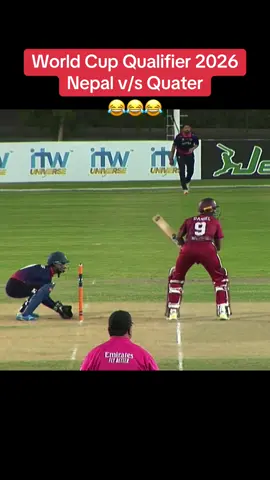 Quatar batting 😂 #nepalicricket #worldcupqualifiers #funnyvideos #foryou 
