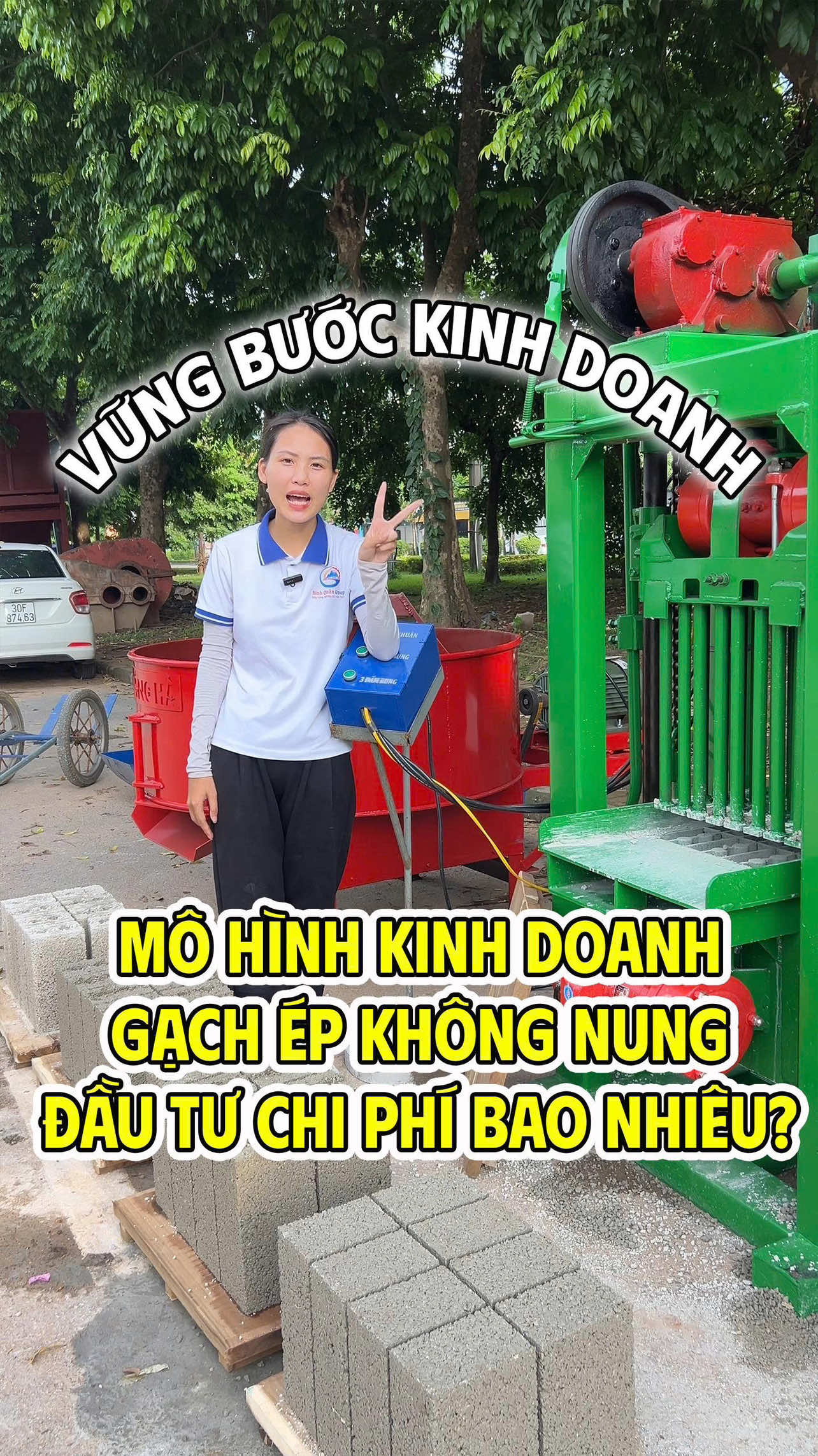 Mô hình kinh doanh gạch ép không nung cần đầu tư chi phí bao nhiêu #binhquangroup #congtybinhquan #thunganbinhquan #maydonggach #khuonducgachbetong 