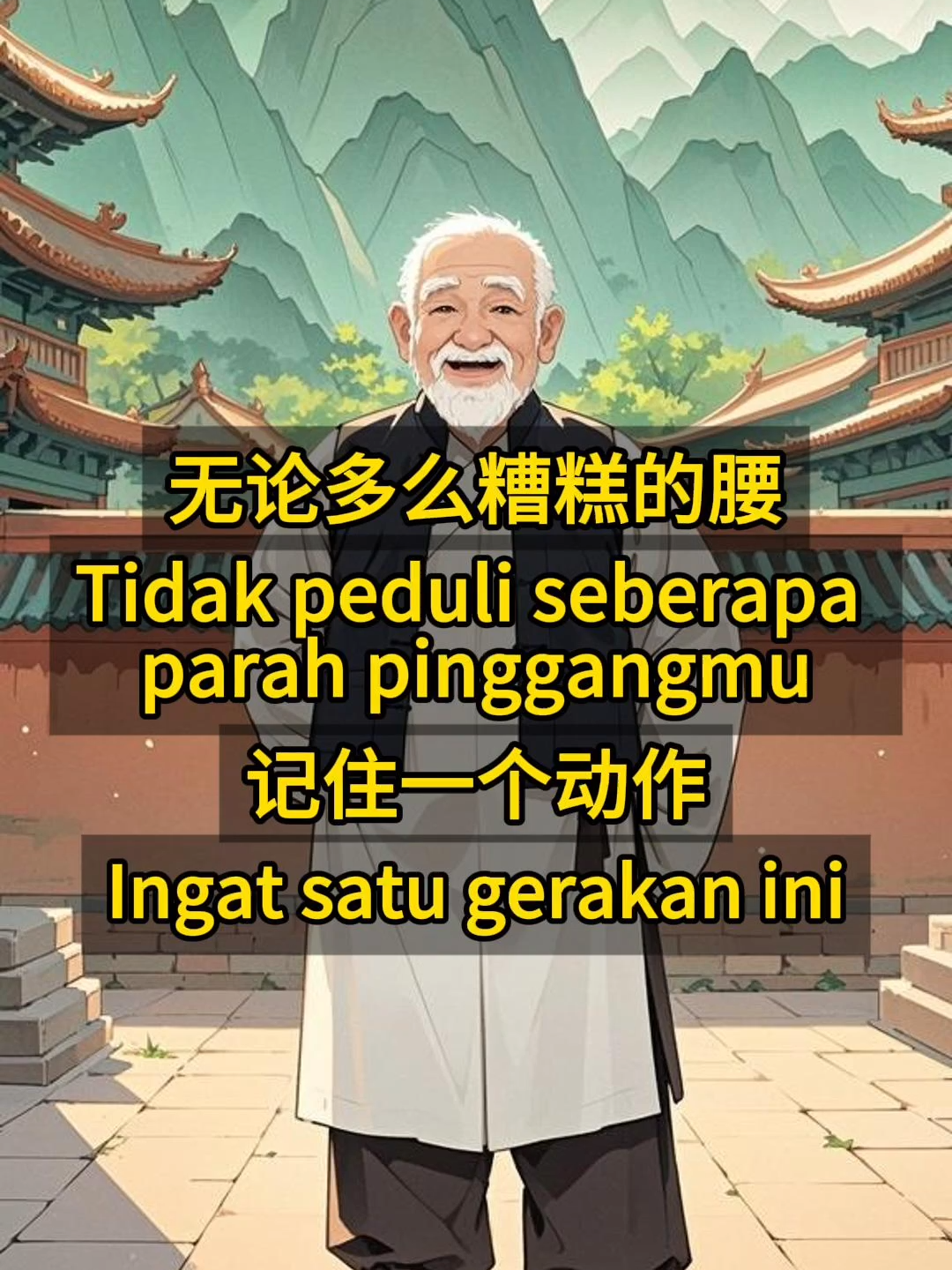Tidak peduli seberapa parah pinggangmu，Ingat satu gerakan ini，langsung terasa lega，Yuk ikut saya latihan!#jakarta #renai #sinsherenai #helathylifestyle #olahragaseru
