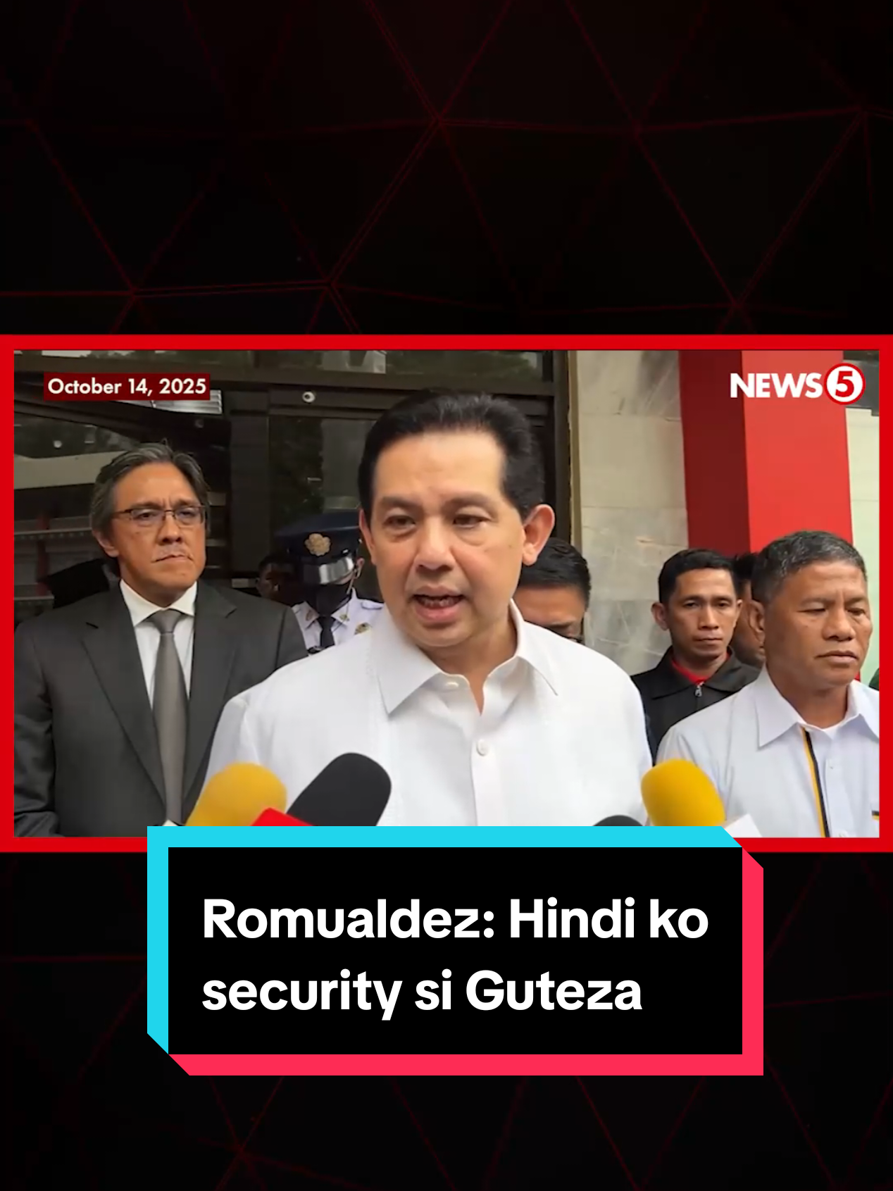 'I WANT TO HELP THE ICI' Mariing itinanggi ni dating House Speaker at Leyte Rep. Martin Romualdez na parte ng kanyang security group si Orly Guteza na naghatid umano ng pera sa kanyang bahay. Aniya, 