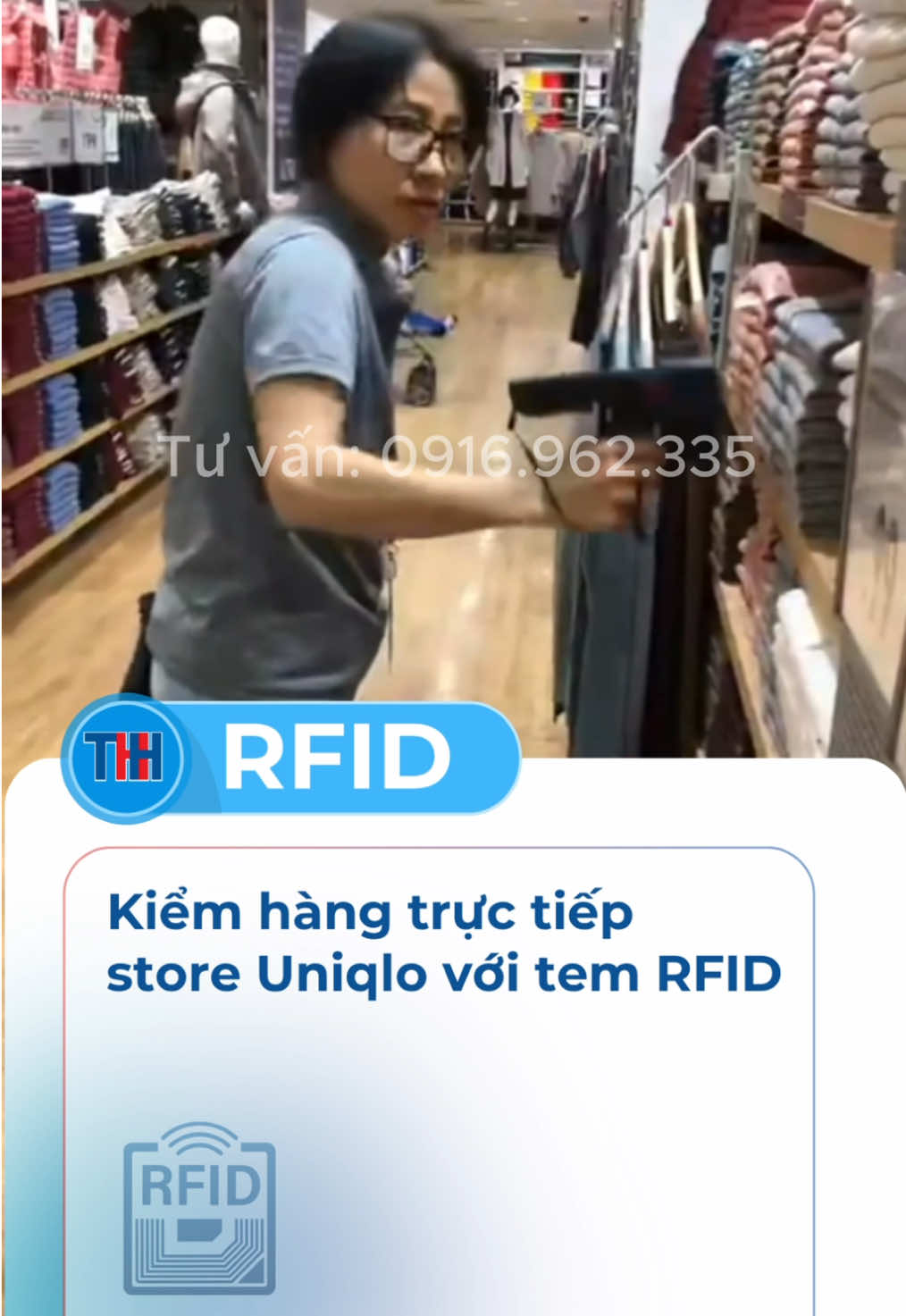 600 mã hàng trong 1s Kiểm đủ size, mã, màu,… với RFID #uniqlo #rfid #tanhungha 